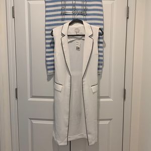 Sleeveless ivory and black jacket/vest